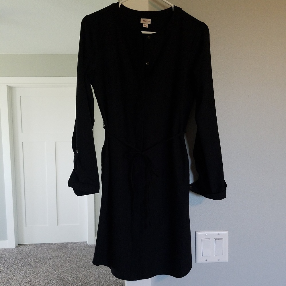 Merona black button up dress size s